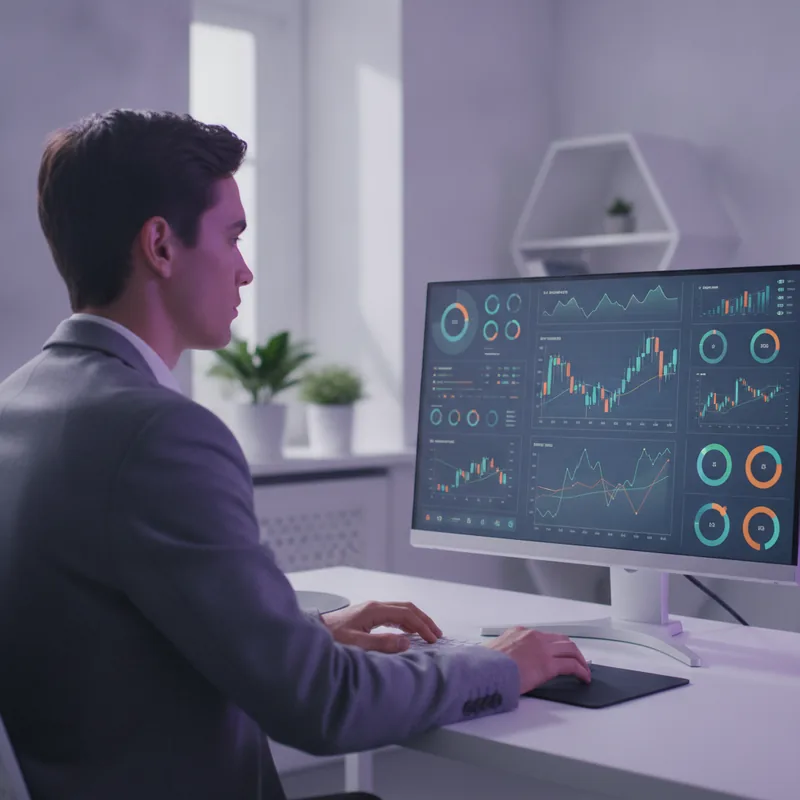 Focused investor reviewing a portfolio strategy on screen
